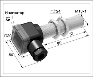 Оптический лазерный датчик ВБО-М18-60К-8113-СА.01.02.51(5м)