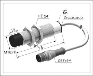 Емкостной датчик ВБЕ-М18-76УР-2121-ЗА