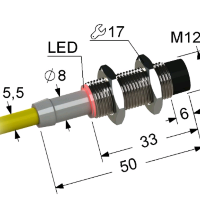 Индуктивный датчик ВБИ-М12-34С-2112-З(Upg)