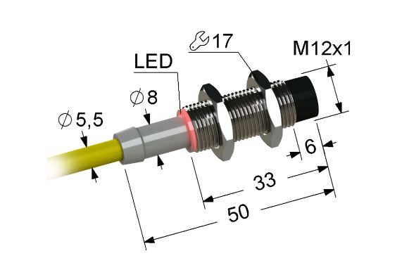 Индуктивный датчик ВБИ-М12-34С-2112-З(Upg)