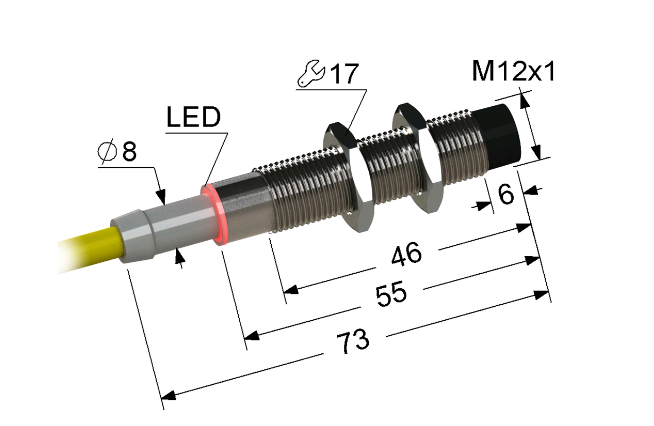 Индуктивный датчик ВБИ-М12-55С-2122-С.51(Upg)
