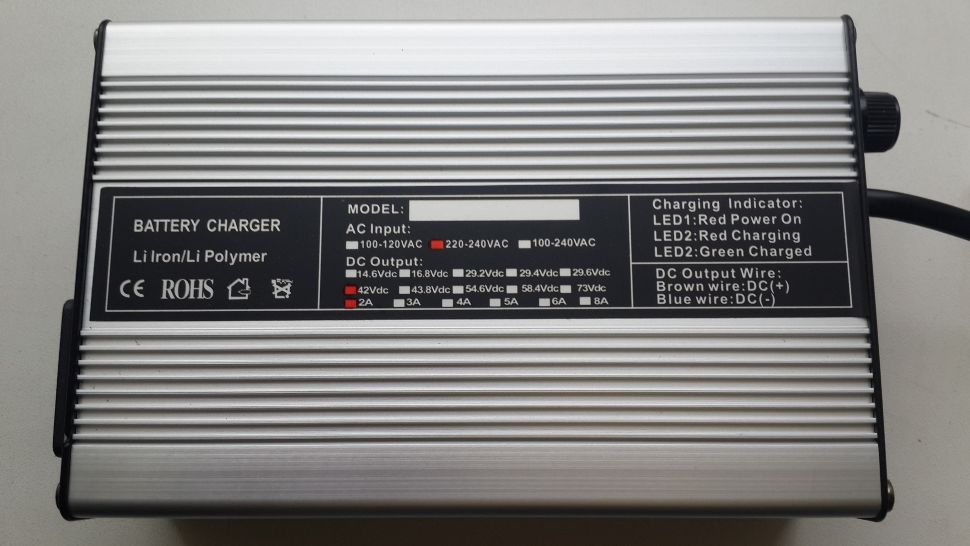 Зарядное устройство 42v 2A для аккумулятора LiPol 36v