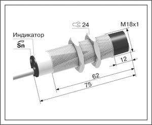 Емкостной датчик ВБЕ-М18-76У-2122-ЗА