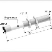 Индуктивный датчик ВБИ-М12-80Р(с27)-1252-Л