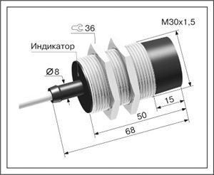 Индуктивный датчик ВБИ-М30-50С-2122-З