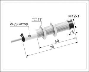 Индуктивный датчик ВБИ-М12-70У-2252-Л