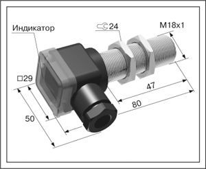 Индуктивный датчик ВБИ-М18-50К-1112-З