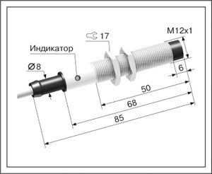Индуктивный датчик ВБИ-М12-70С-2251-Л