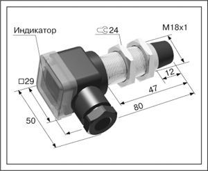 Индуктивный датчик ВБИ-М18-50К-2112-З