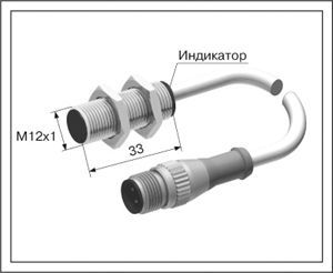 Индуктивный датчик ВБИ-М12-34УР-1111-З