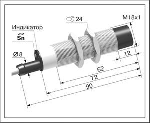 Емкостной датчик ВБЕ-М18-76С-2111-ЗА