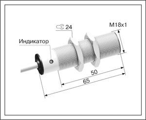 Индуктивный датчик с аналоговым выходом ДПА-М18-65У-1110-Н