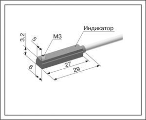 Магниточувствительные выключатели с герконом ВБМ-Ф29-3У-1131-М