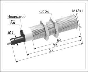 Емкостной датчик ВБЕ-М18-76С-1122-ЗА