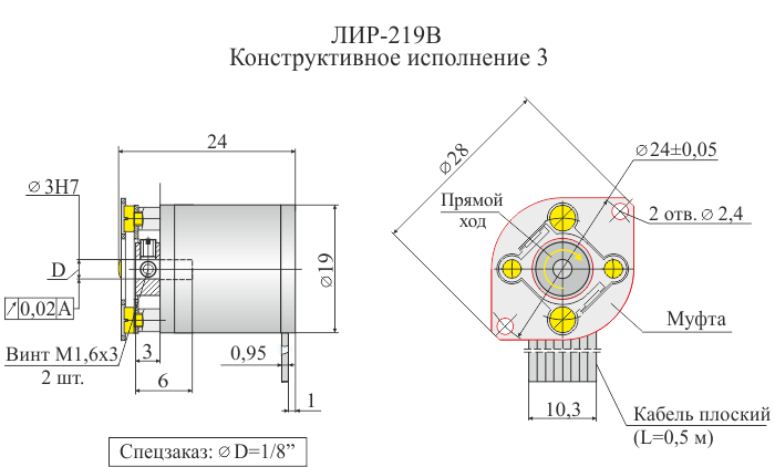 Инкрементные угловые фотоэлектрические преобразователи перемещений ЛИР-219B