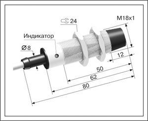 Индуктивный датчик ВБИ-М18-65С-2121-З
