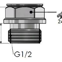 Переходник вн. G1/2 - нар. М20*1,5 сталь (max 25 бар)