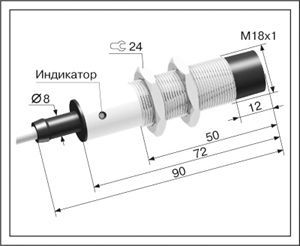 Индуктивный датчик ВБИ-М18-76С-2252-Л