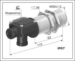 Емкостной датчик ВБЕ-М30-65Кт-1121-ЗА