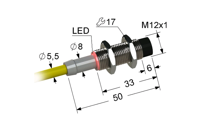 Индуктивный датчик ВБИ-М12-34С-2111-З(Upg)