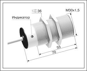 Индуктивный датчик ВБИ-М30-70У-1252-Л