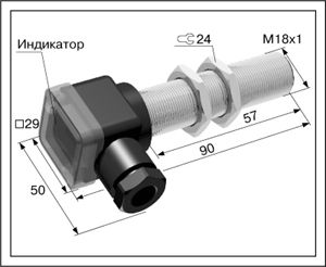 Оптический датчик ВБО-М18-60К-9100-Н