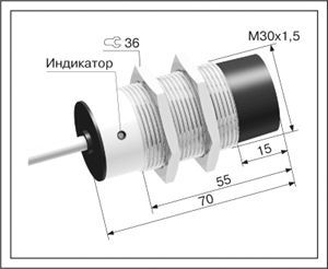 Индуктивный датчик ВБИ-М30-70У-2252-Л