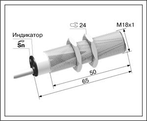 Оптический лазерный датчик ВБО-М18-65У-8123-СА.02.51(5м)