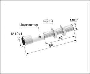 Индуктивный датчик ВБИ-М12-60Р-1121