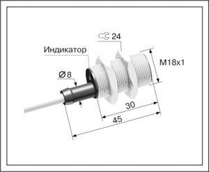 Индуктивный датчик ВБИ-М18-34С-1112-З