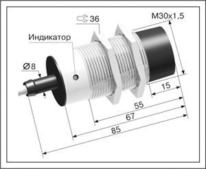 Индуктивный датчик ВБИ-М30-70С-2252-Л