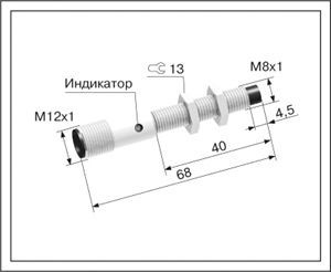 Индуктивный датчик ВБИ-М08-70Р-2121-З