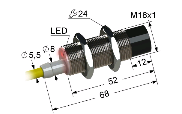 Индуктивный датчик ВБИ-М18-50С-2122-З(Upg)