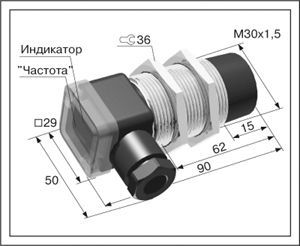  Датчик контроля скорости ДКС-М30-65К-2351-ЛА.0(без задержки срабатывания)