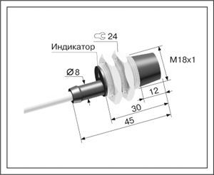 Индуктивный датчик ВБИ-М18-34С-2112-З