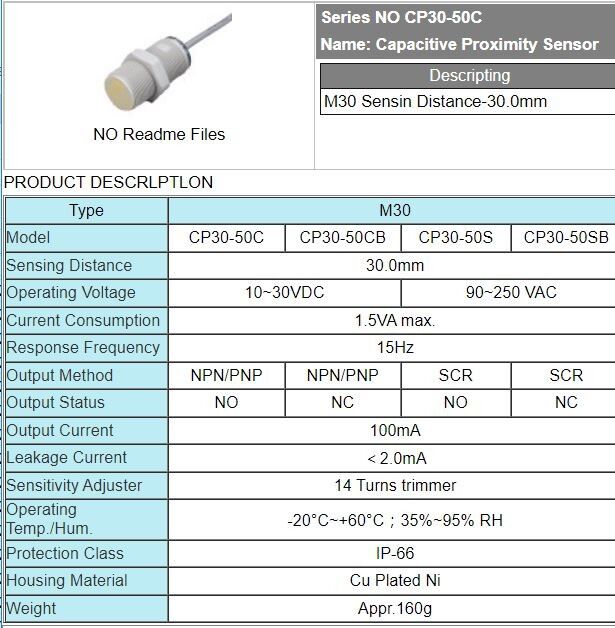Емкостной датчик FOTEK  CP30-50C 