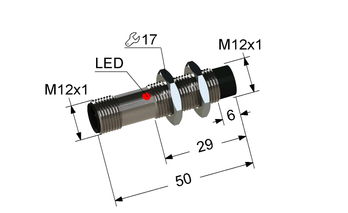 Индуктивный датчик ВБИ-М12-50Р-2112-С.51(Upg)