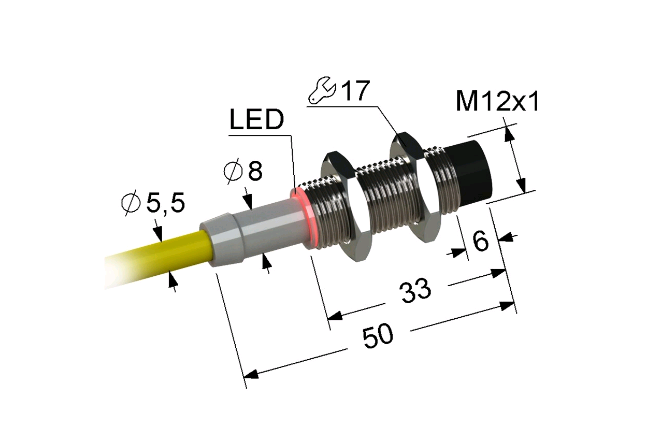 Индуктивный датчик ВБИ-М12-34С-2122-С.51(Upg)