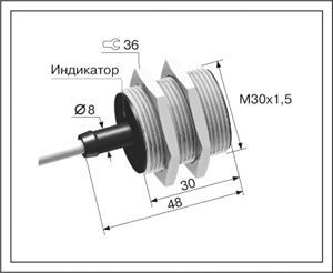 Индуктивный датчик ВБИ-М30-34С-1122-З
