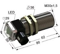 Индуктивный датчик с аналоговым выходом  ДПА-М30-65К-1110-Н