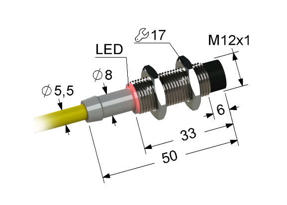 Индуктивный датчик ВБИ-М12-34С-2121-С.51(Upg)