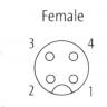 Конектор M12, розбірний, кутовий, 4-pin, розетка, 7000-12981-0000000 Murrelektronik