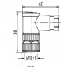 Конектор M12, розбірний, кутовий, 4-pin, розетка, 7000-12981-0000000 Murrelektronik