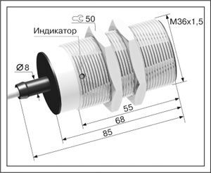 Индуктивный датчик ВБИ-М36-70С-1112-З