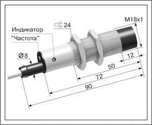 Датчик контроля скорости  ДКС-М18-70С-2252-ЛА.0(без задержки срабатывания)