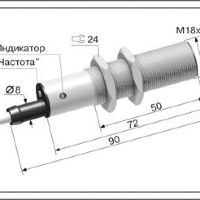 Датчик контроля скорости  ДКС-М18-70С-1252-ЛА.0(без задержки срабатывания)