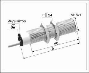 Оптический лазерный датчик ВБО-М18-76У-8351-СА.02.51(5м)