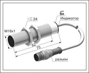 Емкостной датчик ВБЕ-М18-76УР-1112-ЗА